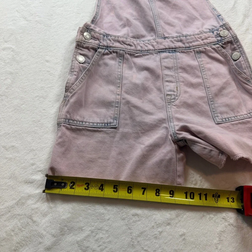 Gap Denim Shortalls Girls‎ XXL Pink Acid Wash Good Condition Raw Hem Overalls